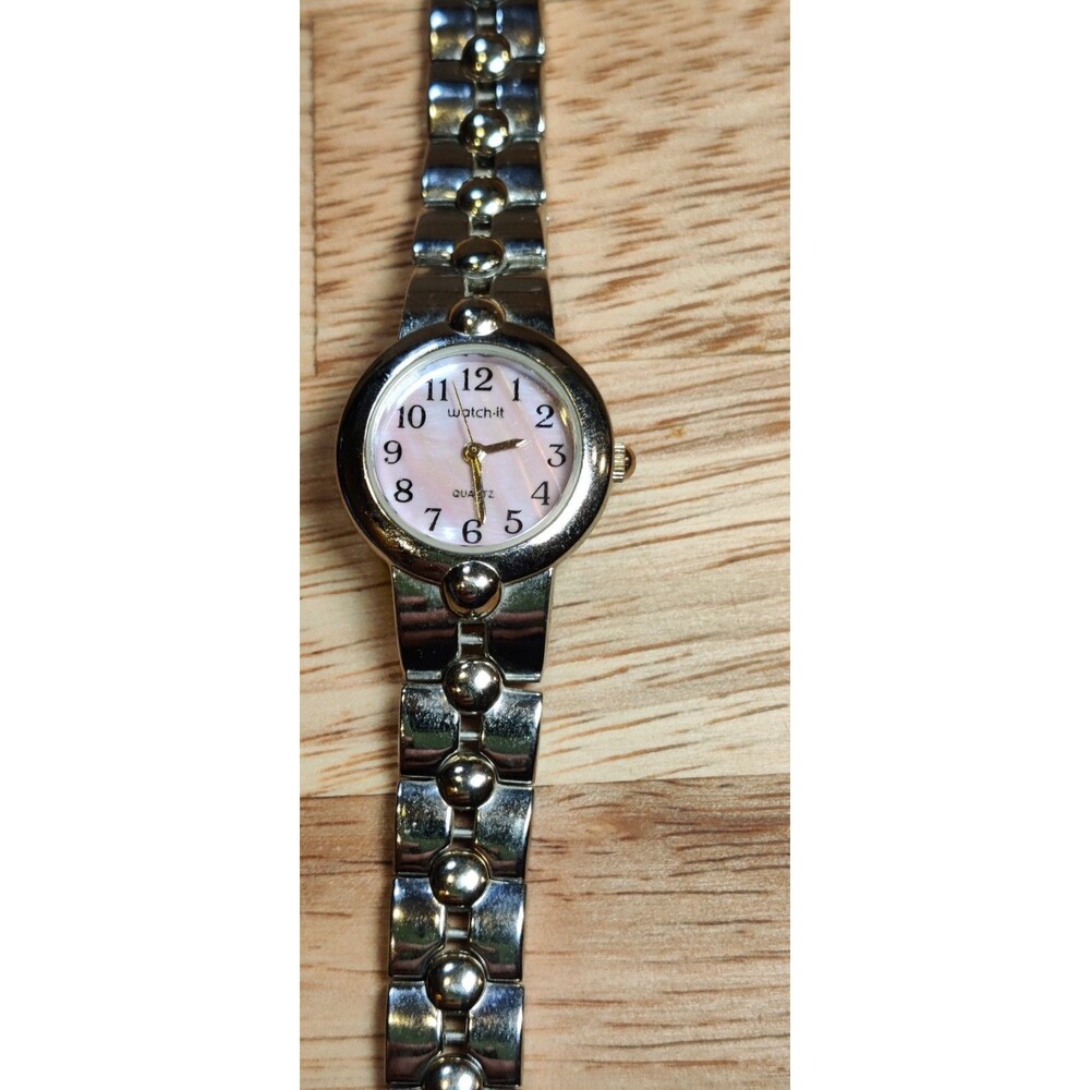 Ladies Watch-It Silver Tone Link Bracelet Analog Watch MLN3038 7" New Battery